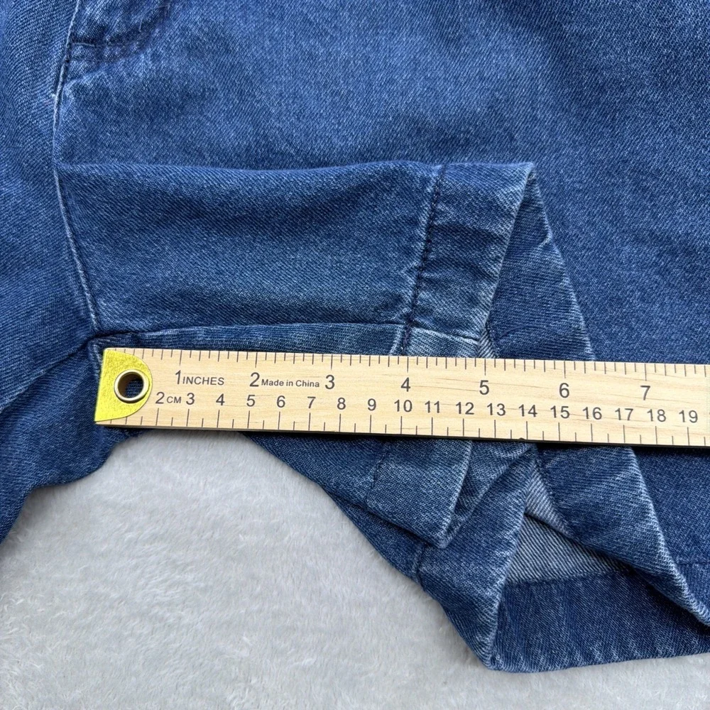 John Blair Denim Shorts Mens 36 Blue Elastic Waist Stretch Casual Medium Wash